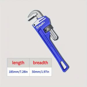 TEMU 미국산 헤비 듀티 파이프 렌치 1개, 배관 수리용 대형 오픈 스패너