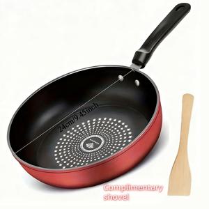 TEMU 2개 빨간색 아침 요리 프라이팬 스푼 포함 | 철제 조리 기구, 재사용 가능, 크리스마스 및 할로윈에 이상적, 야외 캠핑용