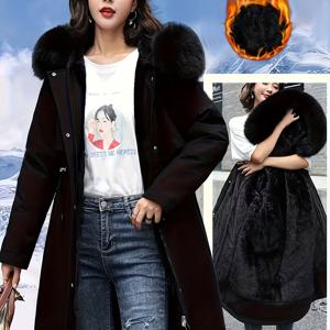 TEMU 여성용 패딩 롱 코트 - 두꺼운 슬림핏 다용도 아우터웨어|패드