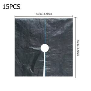 TEMU 15개입 펀치컷 잡초 차단 천, 고강도 제초 매트, 60x60cm & 80x80cm, 통기성 습기 보존 지면 커버, 정원/잔디/채소밭/고가대/조경용, 내구성 있는 부직포, 차도 & 마당용