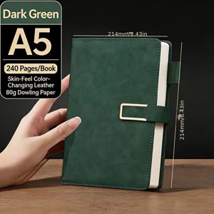 TEMU 240페이지 초두께 A5 빈티지 비즈니스 미팅 저널 – 자석 잠금, 북마크, 영문 날짜 표시 포함 – 대학생 및 전문가를 위한 완벽한 선택, 비즈니스 미팅 저널 | 빈티지 스타일 노트북 | 인조 가죽 커버, 전문 저널, 오피스 용품, 클래식 디자인, 빈티지 문구류, 내구성 있는 케이스, 안전한 제본, A5 노트패드, 기업 선물