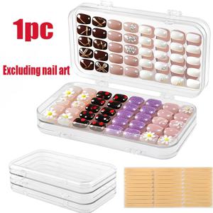 TEMU 공예품 보관함 겸 정리함, 투명 누네일 보관함, 삼つ折り 휴대용 누네일 케이스, 휴대용 네일 살롱 인기 웨어러블 네일 플레이트 진열함, 삼つ折り 삼중층 투명 네일 보관함, 네일, 귀걸이, 반지, 각종 소형 주얼리 보관용, 누네일 접착 스트립 30개 포함|폴딩박스