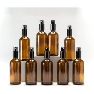 TEMU 3/6/9개 100ml/3.4oz 앰버 유리 스프레이 병. 작은 미세 미스트 스프레이, 금속 캡, 에센셜 오일, 청소, 향수, AromaRelax용 리필 가능