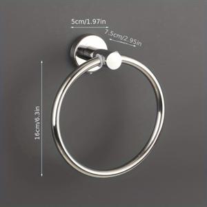 TEMU 304 스테인레스 스틸 욕실 수건 거치대, 벽걸이 원형 수건 거치대, 세면대와 샤워실용