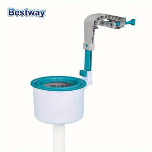 TEMU Bestway58233 800 GPH 지상 수영장 표면 스키머 쓰레기 청소기, 빠른 설치 및 높이 조절 가능한 마운팅 브래킷