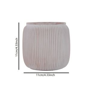 TEMU 빨간색 테라코타 원형 정원 화분, 세로 브러시드 화이트 끝, 빈티지 러스틱 장식 화분, 실내외 사용, 바닥 장착, 배수 구멍, 가정, 파티오 및 테라스 정원 가꾸기 선물 홈 데코에 적합