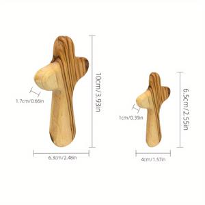 TEMU 자두 나무로 제작된 휴대용 기도 십자가, 장식용 종교 기념물