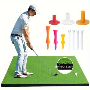 TEMU 100x120cm 녹색 PP 잔디 맞는 매트 휴대용 야외 연습 패드 액세서리 포함 다양한 장면에 적합