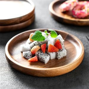 TEMU 1개 원형 솔리드 우드 과일 트레이 - 광택 나무 디저트 접시, 다용도 세척 가능한 서빙 접시, 커피 테이블, 차, 과일 디스플레이용 - 우아한 간식 접시, 홈 키친 데코, 선물, 아트 테마 보울, 홈 및 주방 장식용 트레이, 디저트 접시, 간식 서빙 접시