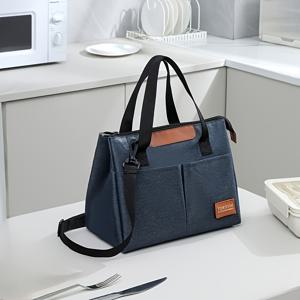 TEMU 맛있는 도시락을 위한 특별히 디자인된 네 가지 색상의 패셔너블한 런치백. 넉넉한 공간을 갖춘 이 수납 가방은 직장, 여행 또는 피크닉에 적합하며, 비식품 접촉 제품으로 신학기에도 이상적입니다.