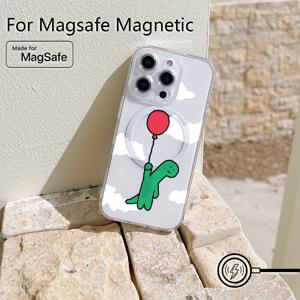 TEMU 아이폰 16 15 14 13 12 11 프로 맥스 미니 XR XS X 7 21 플러스용 풍선 공룡 휴대폰 케이스, 투명 자석 충격방지 소프트 TPU 백커버