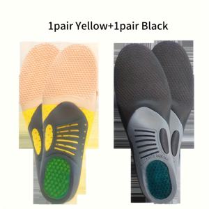 TEMU 아치 지지대가 있는 2쌍의 헤비듀티 충격 흡수 깔창 - 미끄럼 방지 스테이 드라이 기술, 통기성 좋은 부드러운 편안함, 캐주얼 신발 및 부츠용 다양한 색상 조합
