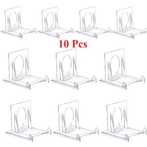 TEMU 10/20개 미니 디스플레이 스탠드 투명 아크릴 디스플레이 이젤 조절 가능한 플레이트 홀더 스탠드 사진 프레임 랙 웨딩 홈 데코