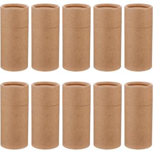 TEMU 10개 세트 빈 크라프트 종이 병, 50ml 원형 판지 용기, 에센셜 오일, 연필, 차, 커피, 화장품 공예 포장용 (라이트 옐로우, 크기 11.4X5.1X5.1Cm)