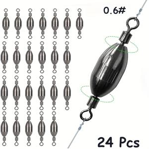 TEMU 24개 소금물 낚시 추 스위블 불릿 싱커 낚시용 추 민물 배스 싱커 추 스위블 롤링
