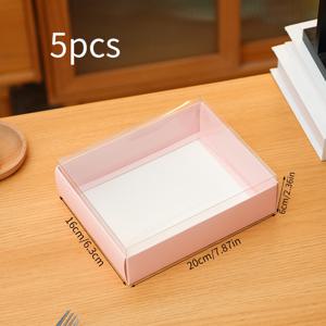 TEMU 그녀/그를 위한 선물 스타일 한국식 통통한 마카롱 포장 박스 - 생일, 발렌타인데이, 고급 PET 투명 쿠키 베이킹 박스