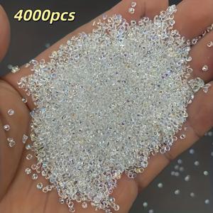 TEMU 4000개 반짝이는 미니 라인스톤 비즈 - 투명 AB, 네일 아트 장식 및 소품