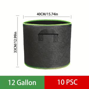 TEMU 10개입/6개입 손잡이 달린 부직포 재배 가방, 감자, 토마토, 과일 재배에 적합, 두꺼운 부직포 화분, 원예용|화분