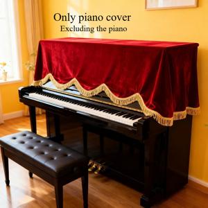 TEMU 범용 전자 피아노 커버 - 플러시 프린지 피아노 보호대, 다양한 종류의 그랜드 피아노 및 전자 오르간과 호환, 보호를 위한 부드러운 쿠션, 피아노용 키보드 커버|키보드커버