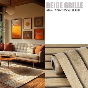 TEMU 1롤 자체 접착 PVC 벽지 리모델링용, 3D 우드 그레인 벽 스티커, 홈 뷰티파이 벽지, 붙였다 떼는 방식, 자유 커팅, 거실, 침실, 주방 및 기타 홈 데코레이션에 적합