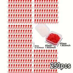 TEMU AIN 250개 부드러운 고무 낚시 비즈 스토퍼 미끼 박스형 라운드 리그 비즈 낚시 미끼 알 잉어 낚시 액세서리