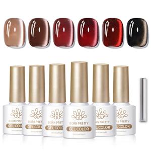 TEMU 자석 캣아이 젤네일 자석 흡착 컬러감 광택감 있는 네일 아트용 다양한 컬러 선택 7ml*6|네일|네일아트|젤네일