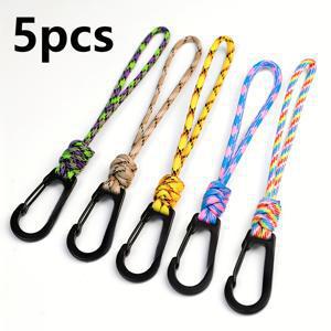 TEMU 5개 야외 우산 로프 브레이드 버클 | 하이킹, 캠핑, 사이클링에 적합 - 알루미늄 합금 백팩 추가 장비, 물병, 열쇠, 도구, 장비에 이상적 - 내구성 있는 안전 로프 정리함, 컴팩트 디자인