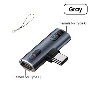 TEMU USB 3.2 Gen 2 Type C - Type C 암 아уди오 어댑터 | PD 100W 10Gbps OTG 어댑터 2 in 1 Hi-Fi 고속 충전 헤드폰 오디오 커넥터 (iPhone 17 16 15 Pro Max, Xiaomi, Huawei, Google 노트북 휴대폰 호환)