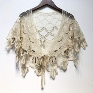 TEMU 우아한 빈티지 반짝이는 칼라 넥타이 숄: 여성용 스팽글 이브닝 드레스 액세서리