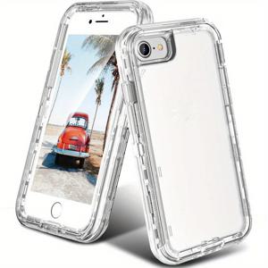 TEMU 아이폰 SE 2020용 견고한 투명한 크리스탈 하드 케이스, 아이폰 SE 2022용 충격 방지 투명 케이스, 아이폰 7, 아이폰 8, 아이폰 6/6S용