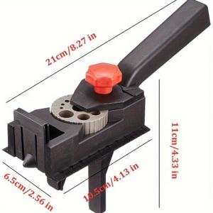 TEMU 1개 나무 다웰 홀 드릴링 가이드 핀 홀 게이지 범용 드릴링 템플릿, 조절 가능한 홀 사이즈 로케이터 도구 장착, 3-12mm 목공 다웰 드릴링 가이드에 적합, 가구 제조업체 및 목공용으로 설계
