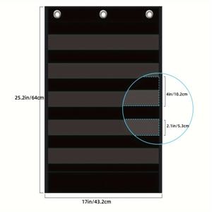 TEMU 1pc 표준 포켓 차트, 투명 5 포켓 단어 차트, 학교 가정 사무실 사용을 위한 추가 보관 포켓 포함, 표준 크기: 25.2인치 X 17인치 문자 카드 및 문장 스트립. (카드 포함되지 않음)