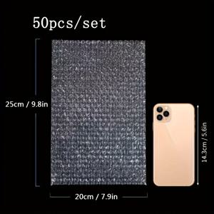 TEMU 7.9x9.8인치 투명 버블 메일러 파우치 50개 - 배송, 완충 및 손상 보호를 위한 플라스틱 보호 포장 백