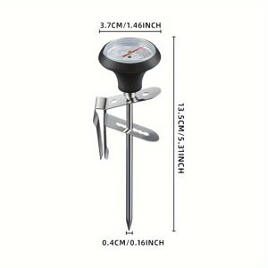 TEMU 1개 스테인리스 스틸 바늘 온도계 핸드헬드 커피 밀크 포밍 피처 클립온