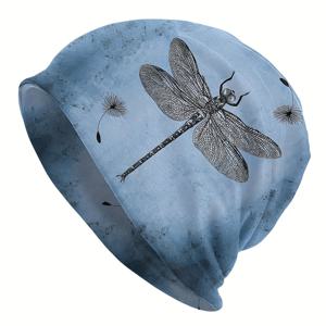 TEMU 남녀공용 보호 스타일 드래곤프라이 프린트 비니, 스키 캡