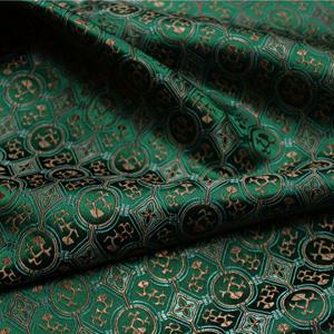TEMU 프랑스 스타일 자카드 자수 새틴 직물, 녹색, 200gsm, 폴리에스테르, 스커트, 코스프레 의상 및 DIY 공예용 미리 절단, 손 세탁만 - 1개|코스프레