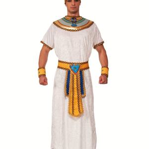 TEMU 카니발 남성 이집트 코스튬, 로마의 왕 파라오 가운, 화려한 의상, 할로윈 드레스업 세트