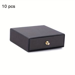 TEMU 9X9Cm 크기의 스펀지 내장형 사각 종이 서랍 상자 10개 세트. 반지, 귀걸이, 목걸이, 팔찌 등 보석 포장 및 진열에 적합합니다.|링귀걸이