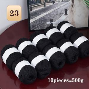 TEMU 10개 팩 손뜨개용 실 - 스웨터, 스카프, 모자에 적합한 피부 친화적인 멀티컬러 니트볼 (카민, 그레이) - 크로셰 공예용|볼캡