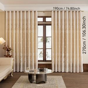 TEMU 1개 플로럴 패턴 이중 레이어 커튼, 러스틱 스타일의 모란 디자인, 싱글 레이어 쉬어 플로럴 커튼 (로드 포켓 포함), 거실 및 침실의 홈 데코레이션에 적합