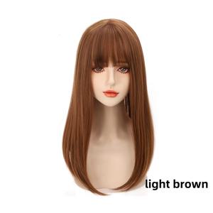 TEMU 여성용 에어 뱅스가 있는 롱 헤어 토퍼 - 볼륨과 길이를 더해주는 자연스러운 합성 헤어피스, 모든 헤어 타입에 어울리는 우아한 스타일, 다용도 헤어 액세서리 | 우아한 헤어피스 | 광택 마감