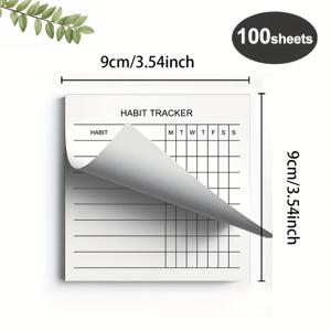 TEMU 100장 주간 습관 추적 스티커 노트, 플립 가능, 플래너 노트북, 주간 스케줄, 할 일 목록, 사무실 용품, 및 업무 조직 메모 - 3.54X3.54 인치 플래너 노트북, 일상적인 사무실 용품에 이상적이며 직원 새해 선물에 필수적이며 가족에게 최고의 선택입니다.|캘린더