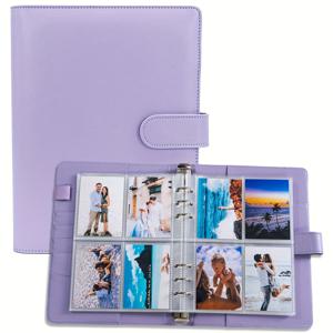 TEMU 30개의 4포켓 카드 페이지가 포함된 포토 카드 바인더, 카드 수집용 6링 A5 바인더 앨범, 240개 슬롯, 자석 잠금 장치가 있는 인조 가죽 커버, 트레이딩 카드 정리용으로 디자인됨