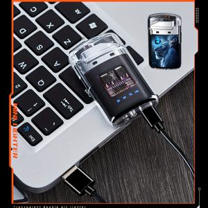 TEMU 나비 호랑이 패턴 전자 라이터, 방풍 라이터, 야외 활동 및 가정용으로 적합