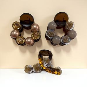 TEMU 여성을 위한 새로운 스타일리시 카멜리아 진주 미니 헤어 클립 3개 세트, 앞머리 및 흔들리는 머리에 완벽, 공주 스타일 헤어스타일에 이상적, 도매 가능