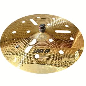 TEMU 18인치 이펙트 심벌, 트래쉬 크래쉬 탬버린, 헤비 탬버린, 드럼 키트 및 스택 탬버린에 적합, 펑크된 골든 도트가 특징인 표면