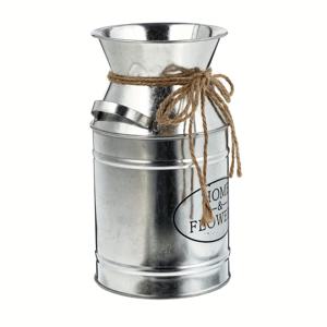 TEMU 1pc 빈티지 레드 갈바니즈드 메탈 밀크 캔 화분, 7.5인치 노스팅가 디코레이티브 플라워 포트, 홈, 라이브 룸, 주방, 농가 장식, 농가 화분 | 러스티 디코 | 내구성 메탈 화분, 밀크 보틀 화분|화분