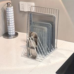 TEMU 9단 삼각형 주방 정리대 - 내구성 강한 철제 공간 절약형 바닥 설치 디자인, 이중 레이어 보강 설계로 냄비·팬·도마 및 뚜껑 수납 가능 - 현대적인 금속 식기 거치대, 카운터탑 또는 바닥 설치용, 디자인, 견고한 구조, 홈 셰프를 위한 주방 정리함