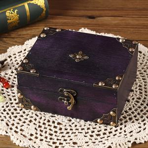 TEMU 빈티지 퍼플 우드 보관함 - 귀걸이, 목걸이, 팔찌, 반지 정리용 보석함 - 홈, 주방, 욕실, 침실을 위한 데코