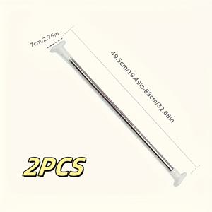 TEMU 2개 세트 공간절약형 조절 가능한 벽걸이 옷걸이 - 접이식 옷걸이 및 커튼 걸이, 욕실, 침실, 거실, 세탁실, 발코니 수납대, 내구성 있는 비천공 플라스틱 디자인, 옷걸이, 욕실 정리대